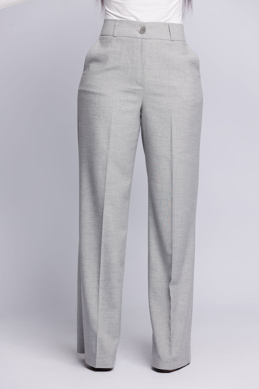 Light Grey Tailored Palazzo Trousers